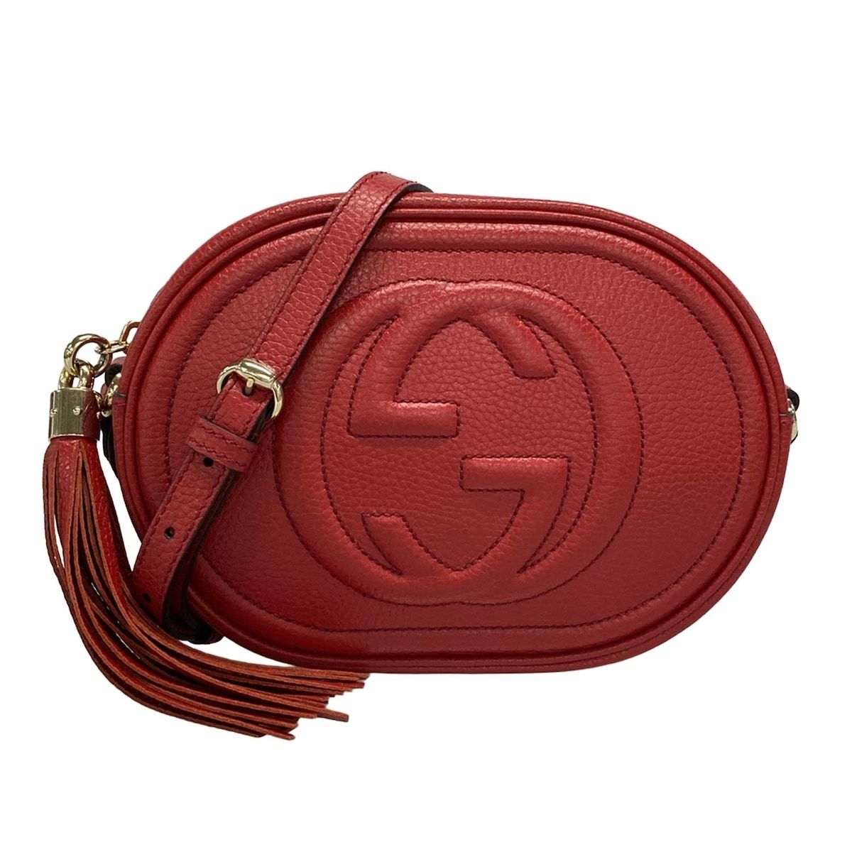 GUCCI グッチ ショルダーバッグ ソーホー 747779 レッド タッセル レザー