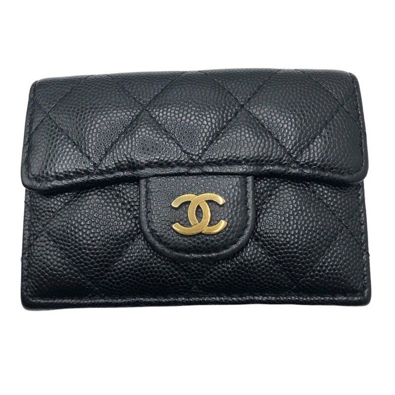 シャネル CHANEL スモールフラップ AP0230 ブラック|GD金具 キャビアスキン レディース 三つ折り財布