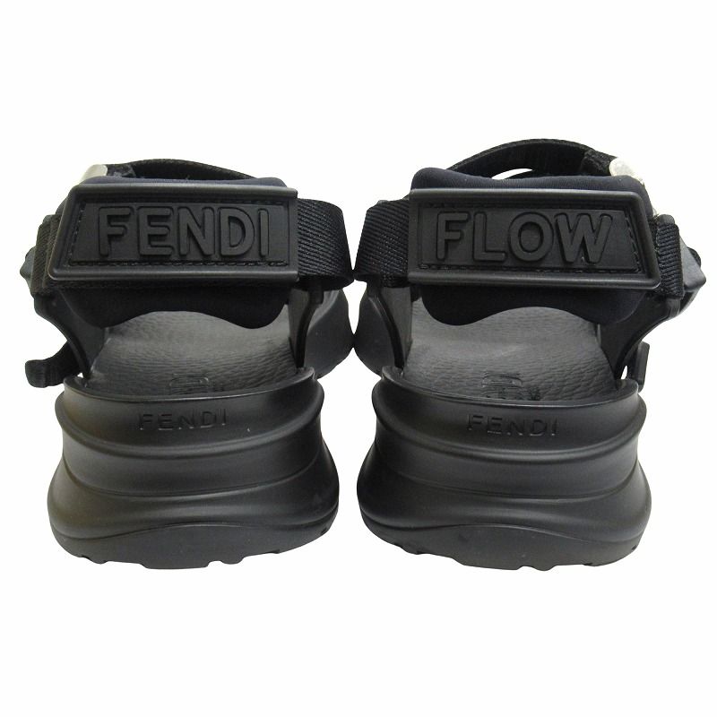 美品 フェンディ FENDI FFロゴ ズッカ柄 フロー サンダル