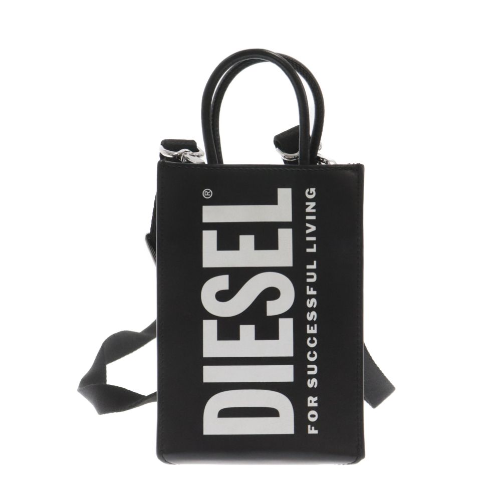 DIESEL (ディーゼル) DSL SHOPPER MIN ロゴプリント 2WAY レザー ショルダーバッグ ハンドバッグ X09022 P1245