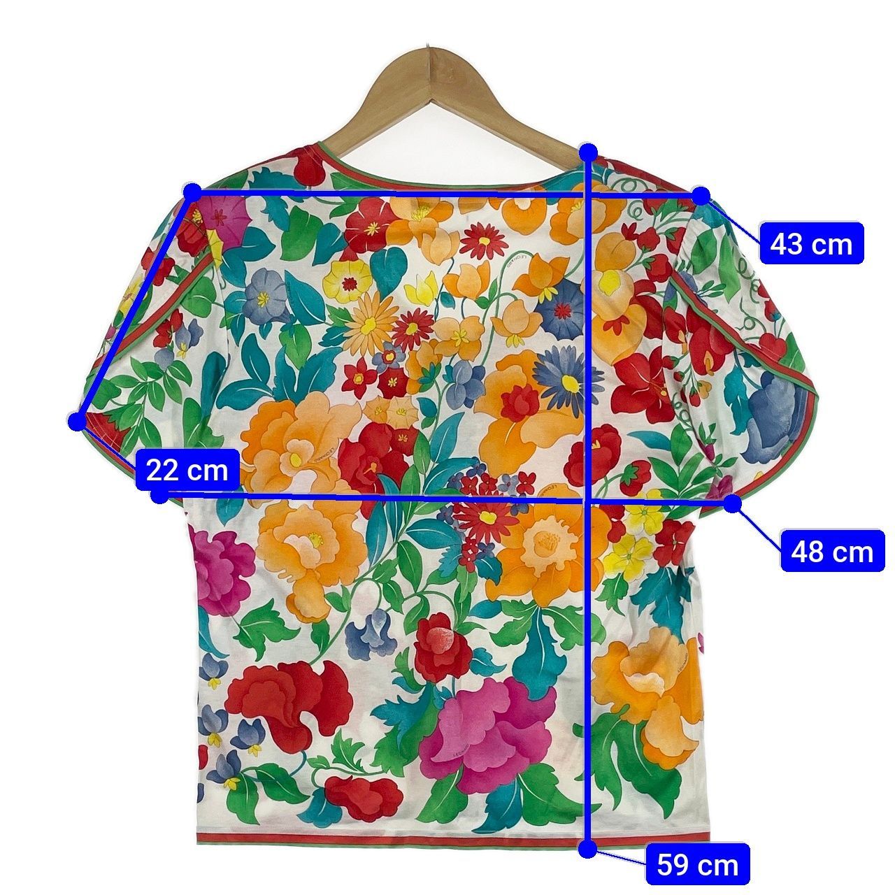 【美品】LEONARD レオナール Tシャツ 半袖 花柄 LEONARD レオナール L レディース 花柄半袖Tシャツ マルチカラー