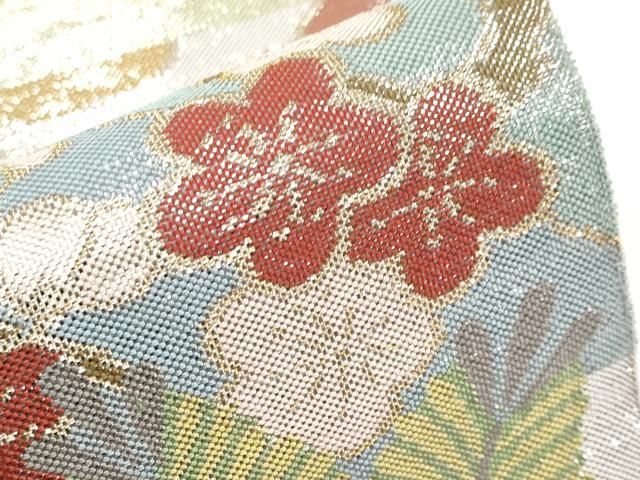 平和屋着物□極上 西陣 川島織物 六通柄袋帯 プラチナ 松竹梅 逸品