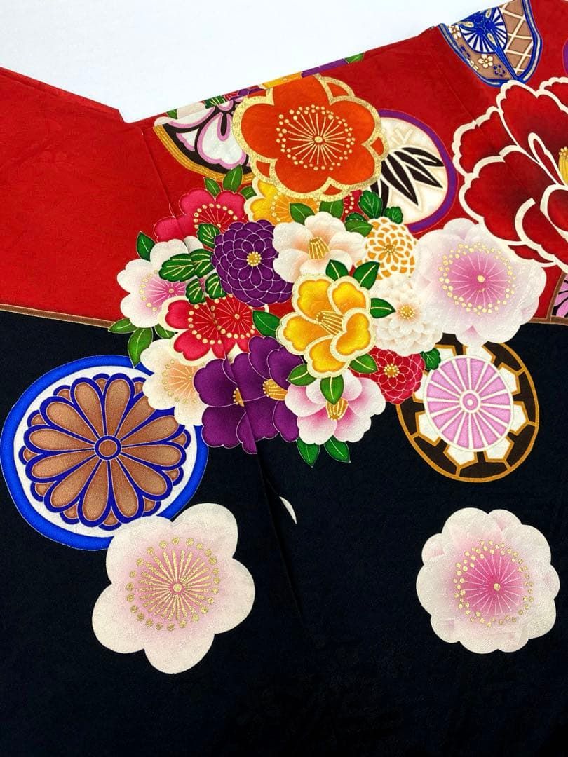 コラボ振袖 仮絵羽 九重×中村 里砂 金駒 金彩 正絹 未仕立て品 八掛 