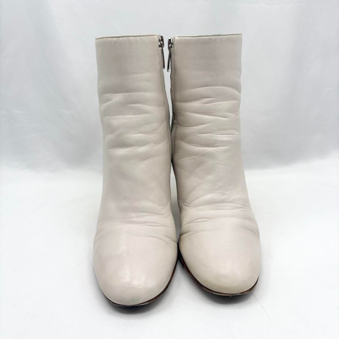 Gianvito Rossi ジャンヴィットロッシ サイドジップ ブーツ レザー 上品 ホワイト 37.5