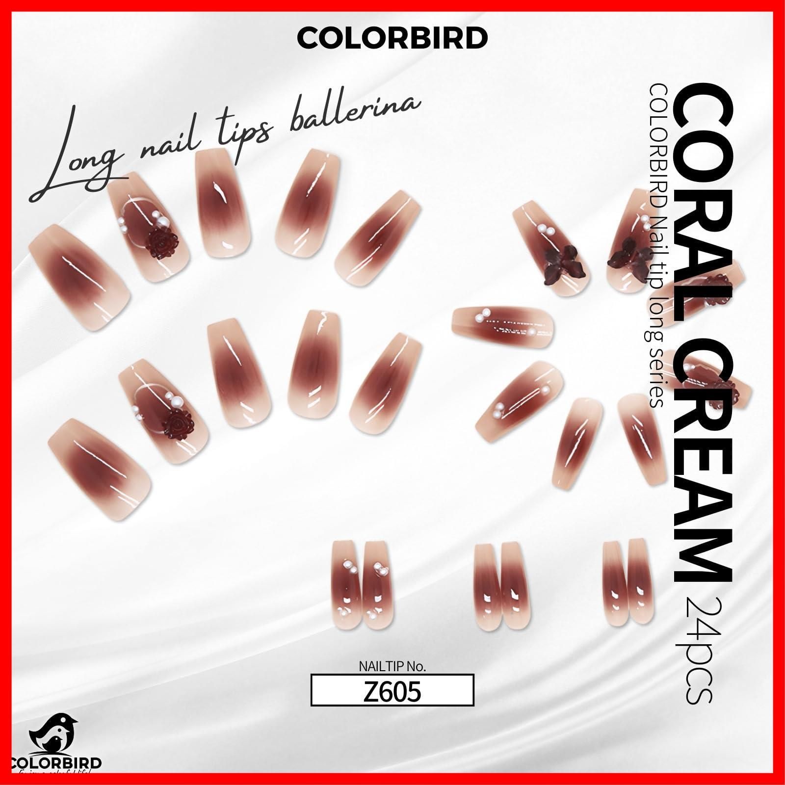 数量限定】赤 24枚 茶 ネイル ロング 付け爪 チップ ネイルチップ 短め