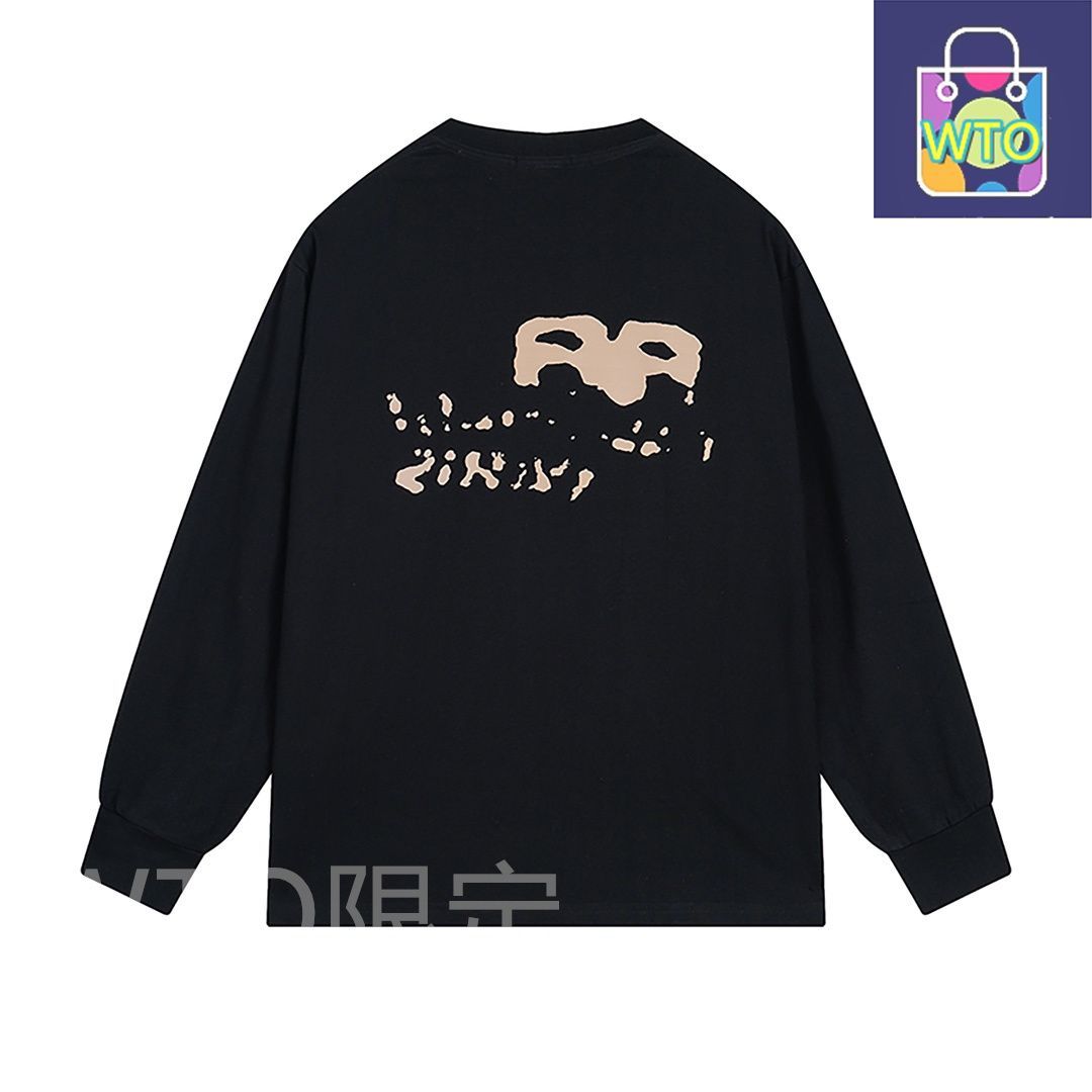BALENCIAGA ロゴプリントロングスリーブポロシャツ 本日限定特価】Balenciaga ロゴプリント ロングスリーブTシャツ