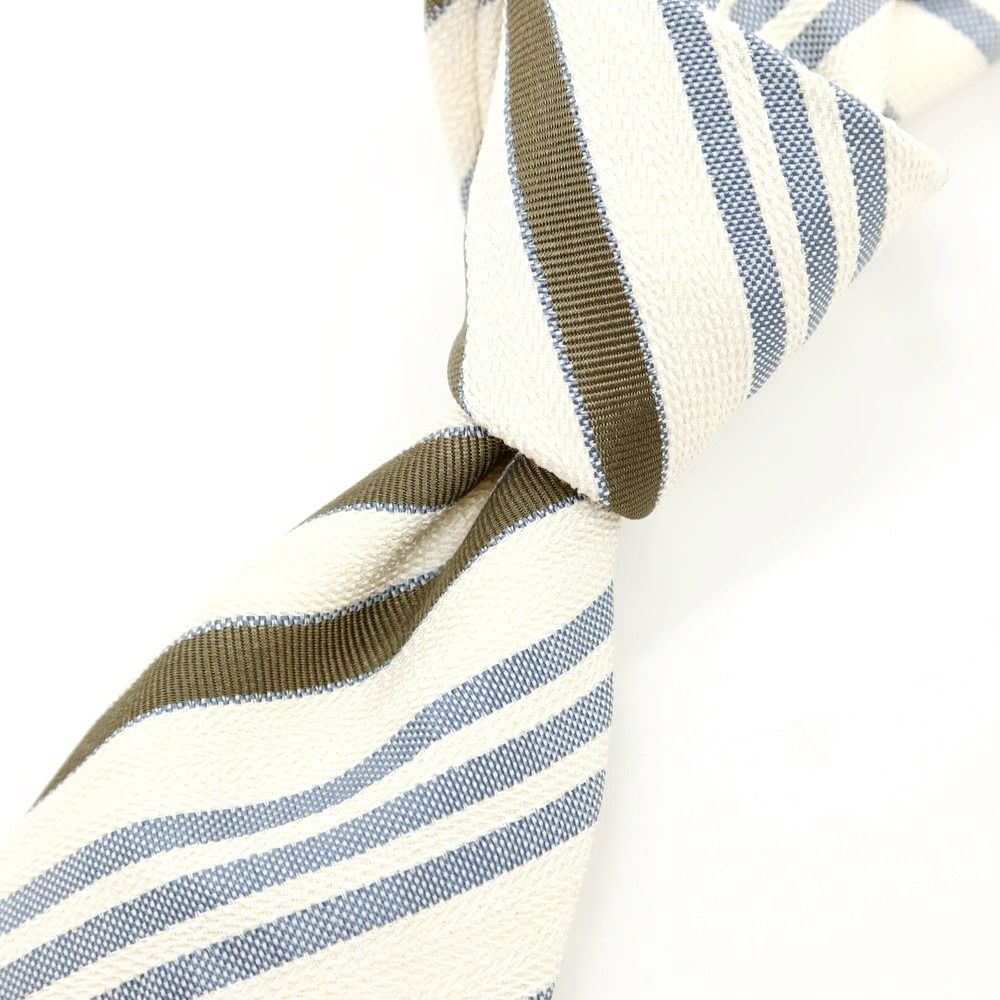 新品】ルイジ ボレッリ Luigi Borrelli シルクコットン ストライプ柄