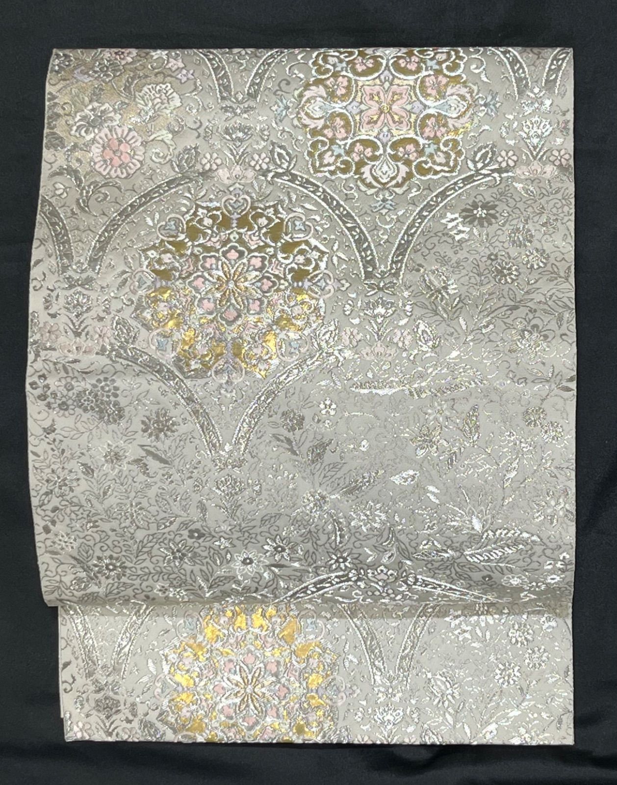 超豪華絢爛綺麗美品長さ430cm青海正絹六通袋帯★服部織物★ 超豪華絢爛綺麗美品長さ430cm青海正絹六通袋帯☆服部織物☆