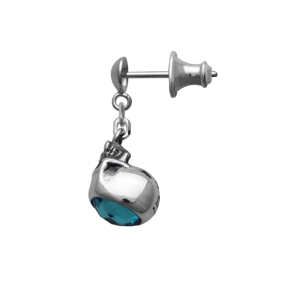 青|シルバー925ピアス メンズ片耳ピアス|セカンドピアス|シルバーアクセサリー