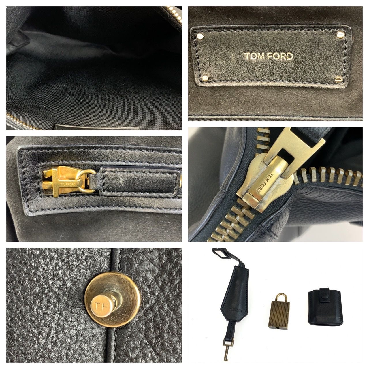 TOM FORD トムフォード バッグリー ビッグジップ ブラック 黒 ゴールド 