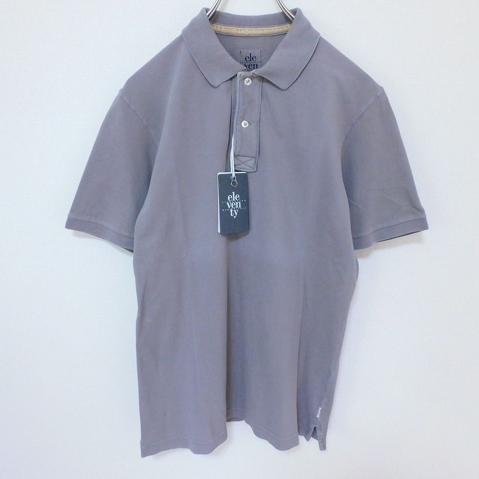 かず 新品 2.5万 訳あり eleventy ポロシャツ 長袖 コットン MADE IN
