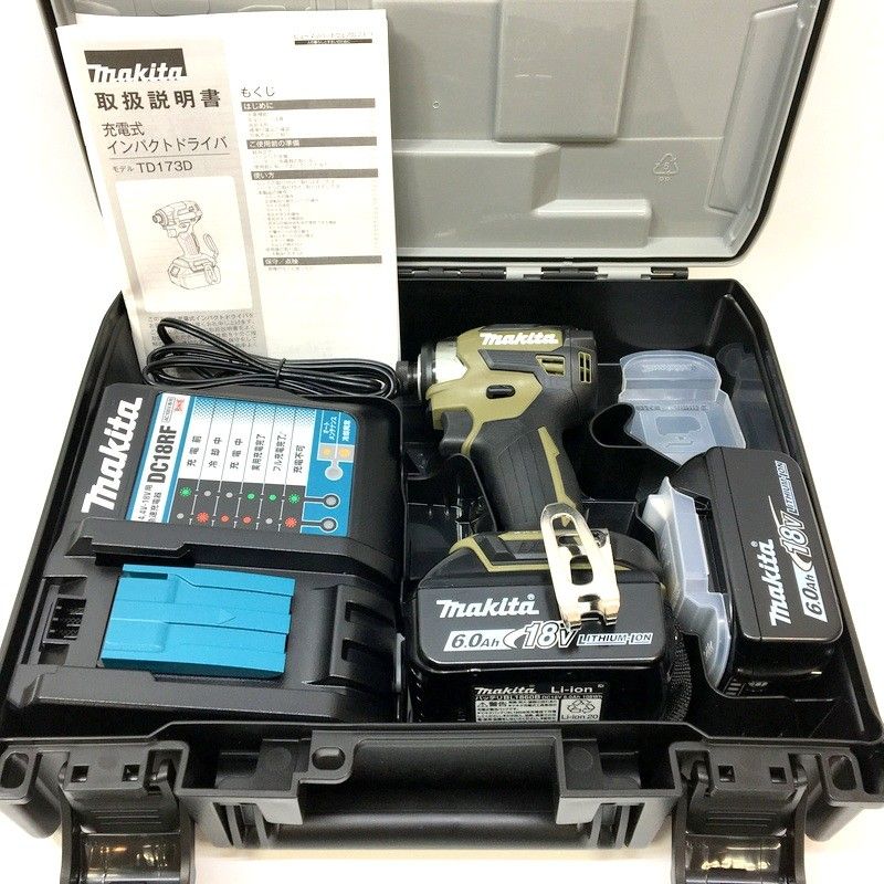 ♥ makita マキタ 充電式インパクトドライバ TD173DRGXO フルセット 18V 6.0Ah オリーブ 純正品 コードレス △ DW3548-