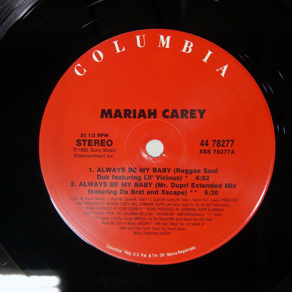 US盤 MARIAH CAREY/ALWAYS BE MY BABY/COLUMBIA 4478277 12