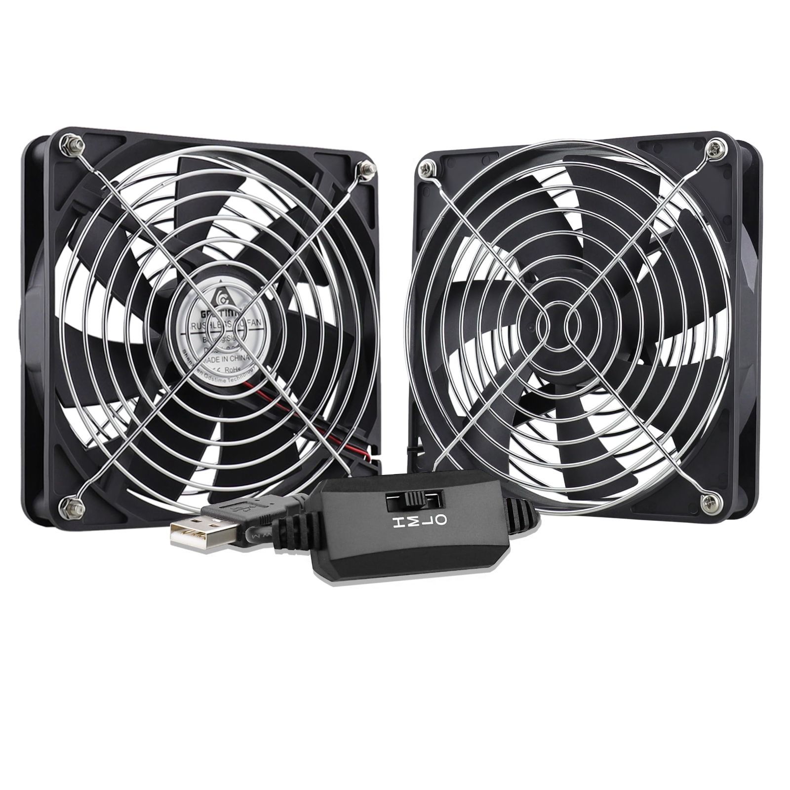 DIY 多用途扇風機 軸流ファン DCUSB冷却ファン 5V FAN 25mm x 14mm 1425 2連 GDSTIME