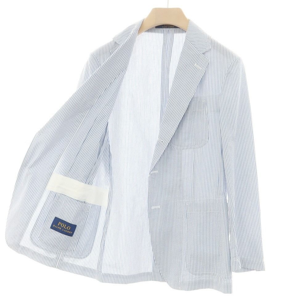 良品　ポロラルフローレン　シアサッカージャケット　ストライプ　イタリア製　青白 Amazon | [POLO RALPH LAUREN] (ポロ ラルフローレン) メンズ