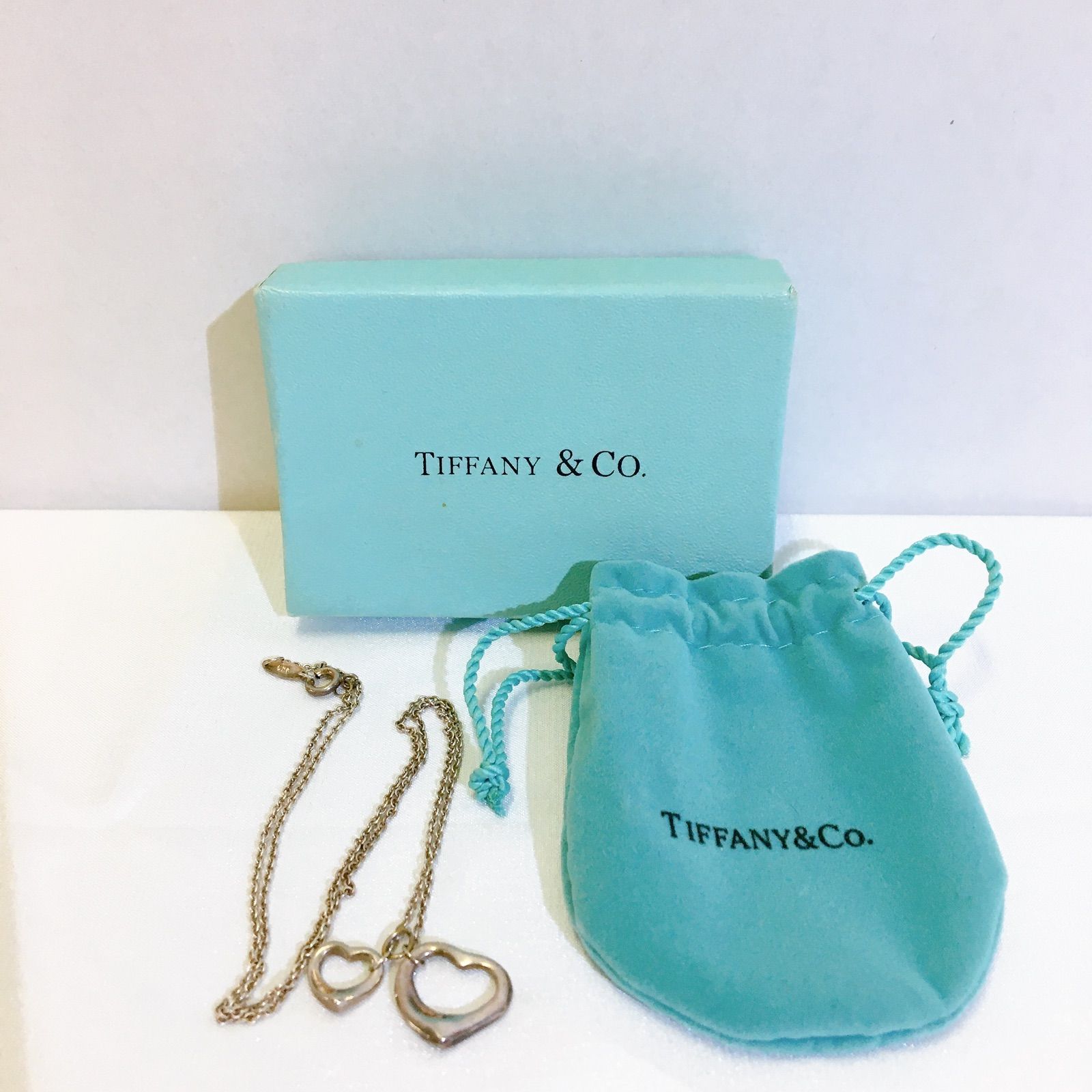 TIFFANY&co. ティファニー ネックレス ダブルオープンハート シルバー