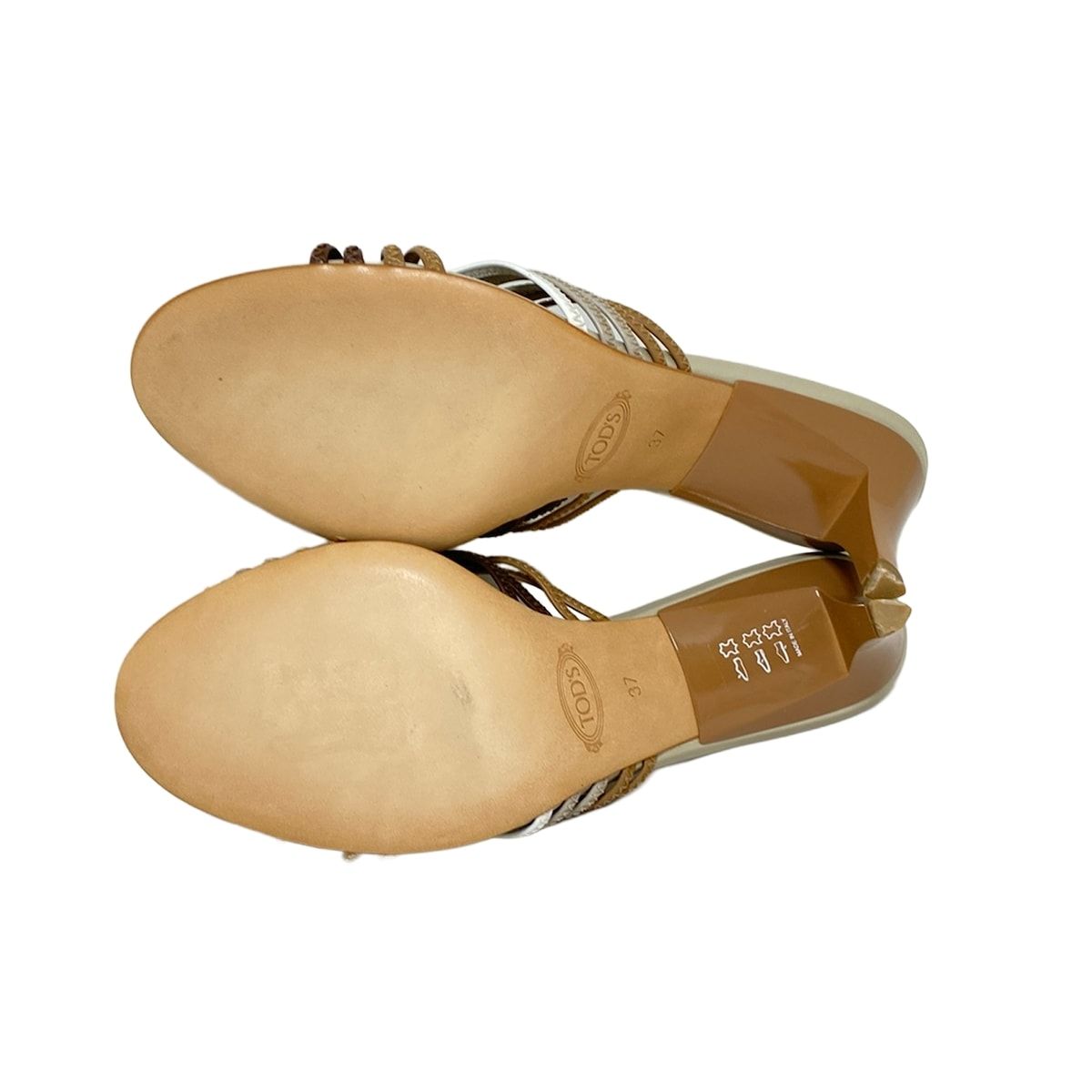 【試着のみ】TOD‘S ミュール 37裏張り済 Woman ブラウン レザー ミュール XXW40L0IT70SMX36S808 | Tods