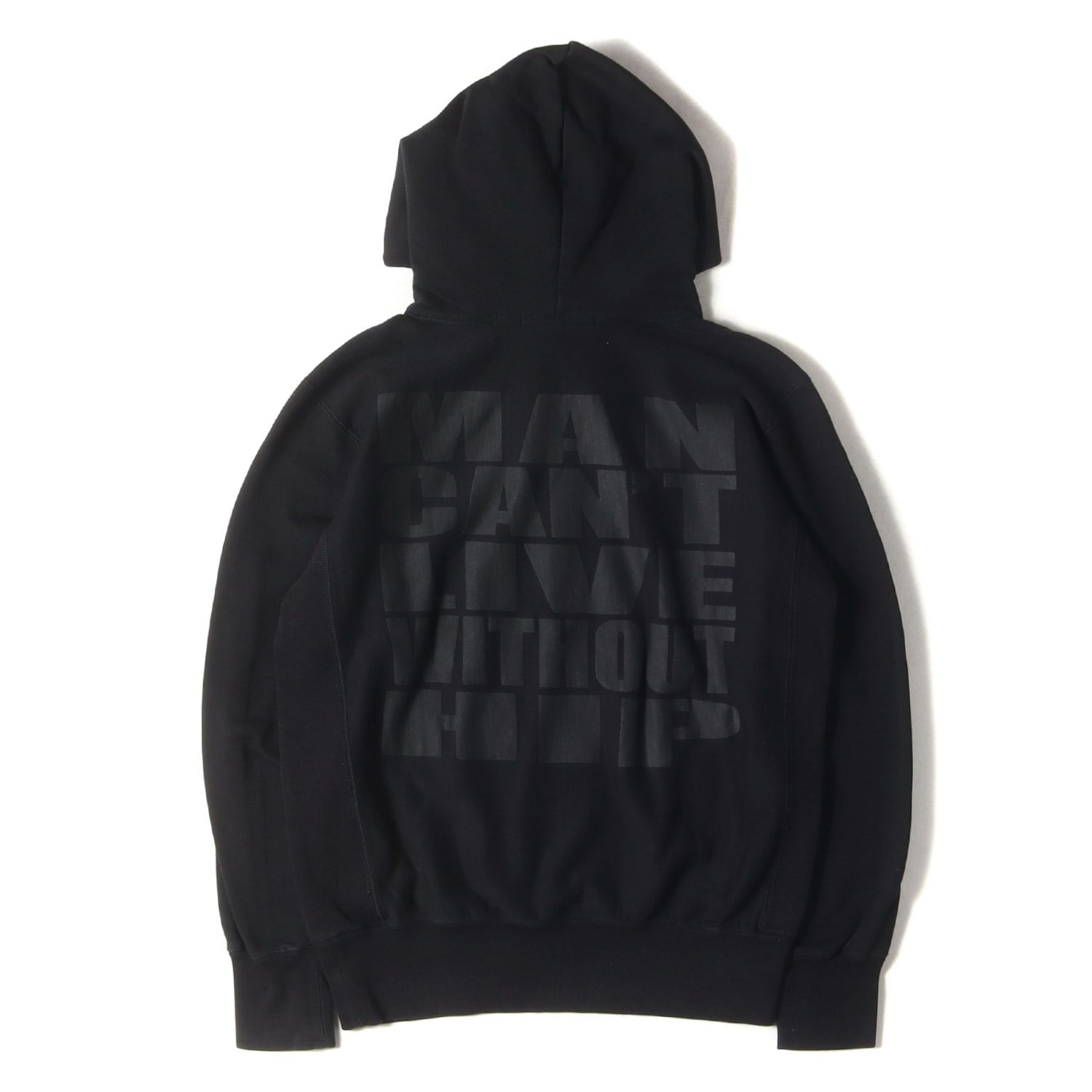 JUNYA WATANABE MAN COMME des GARCONS ジュンヤワタナベ マン コムデギャルソン パーカー サイズ:S / メッセージ ロゴ ヘビーウェイト スウェット パーカー / ブラック 黒 / 日本製 / トップス フーディー