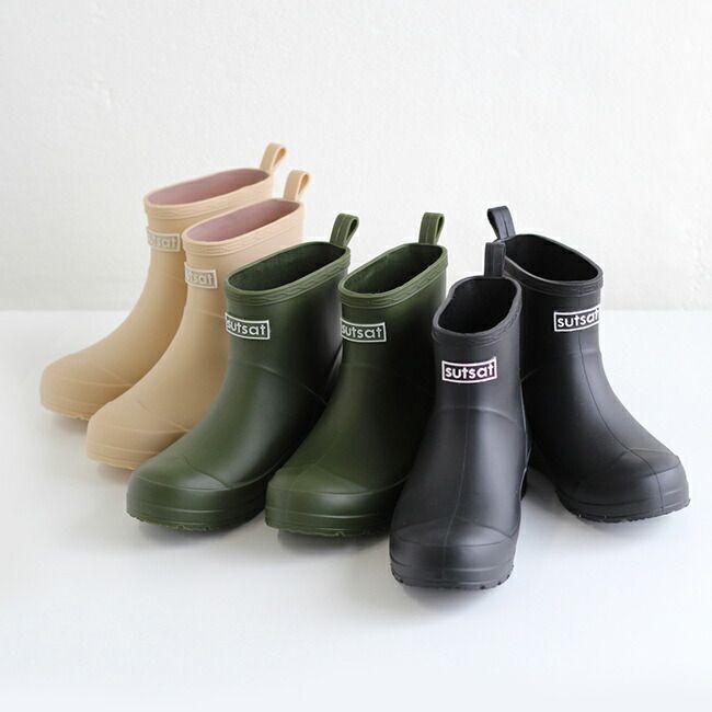 ベージュL（24-24.5cm）】レインブーツ ショート丈(ショート