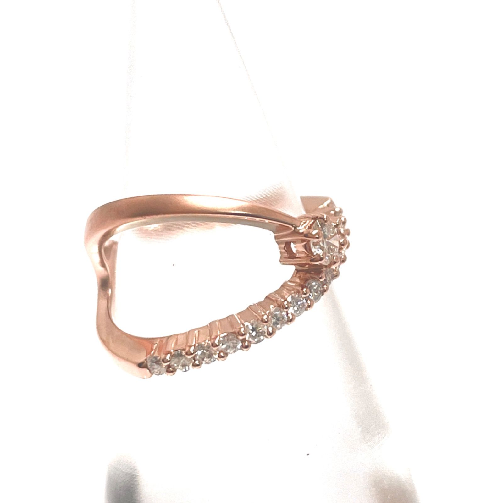 KARATI / カラッチ ダイヤ ピンキーリング K18PG 0.10ct/0.19ct