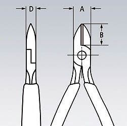 クニペックス KNIPEX 精密エレクトロニクスニッパー125mmテーパーヘッド7932-125