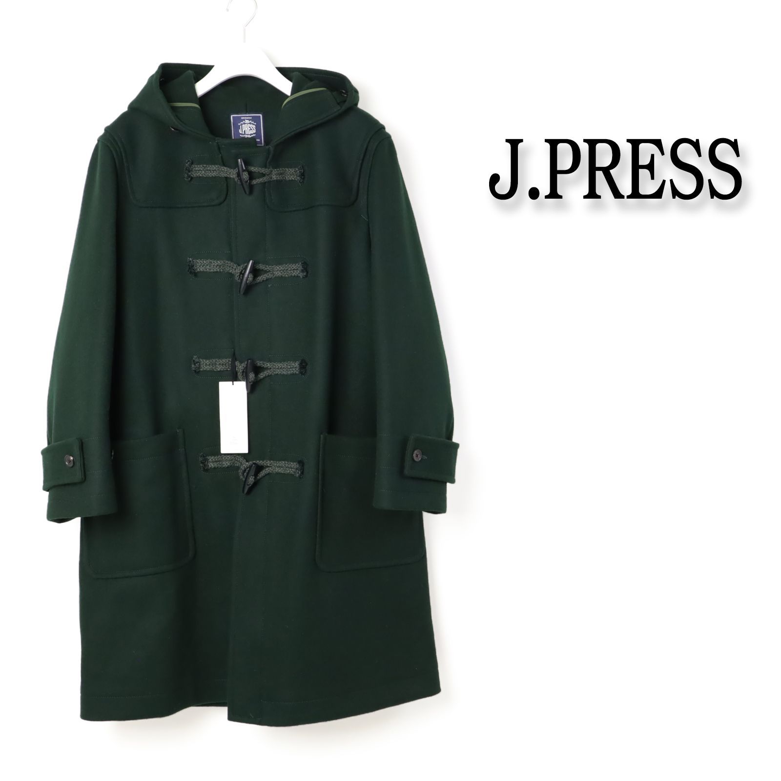 ▲10.8万円 ジェイプレス Jプレス ハードメルトン ダッフルコート J.PRESS ウール ロング コート M -604