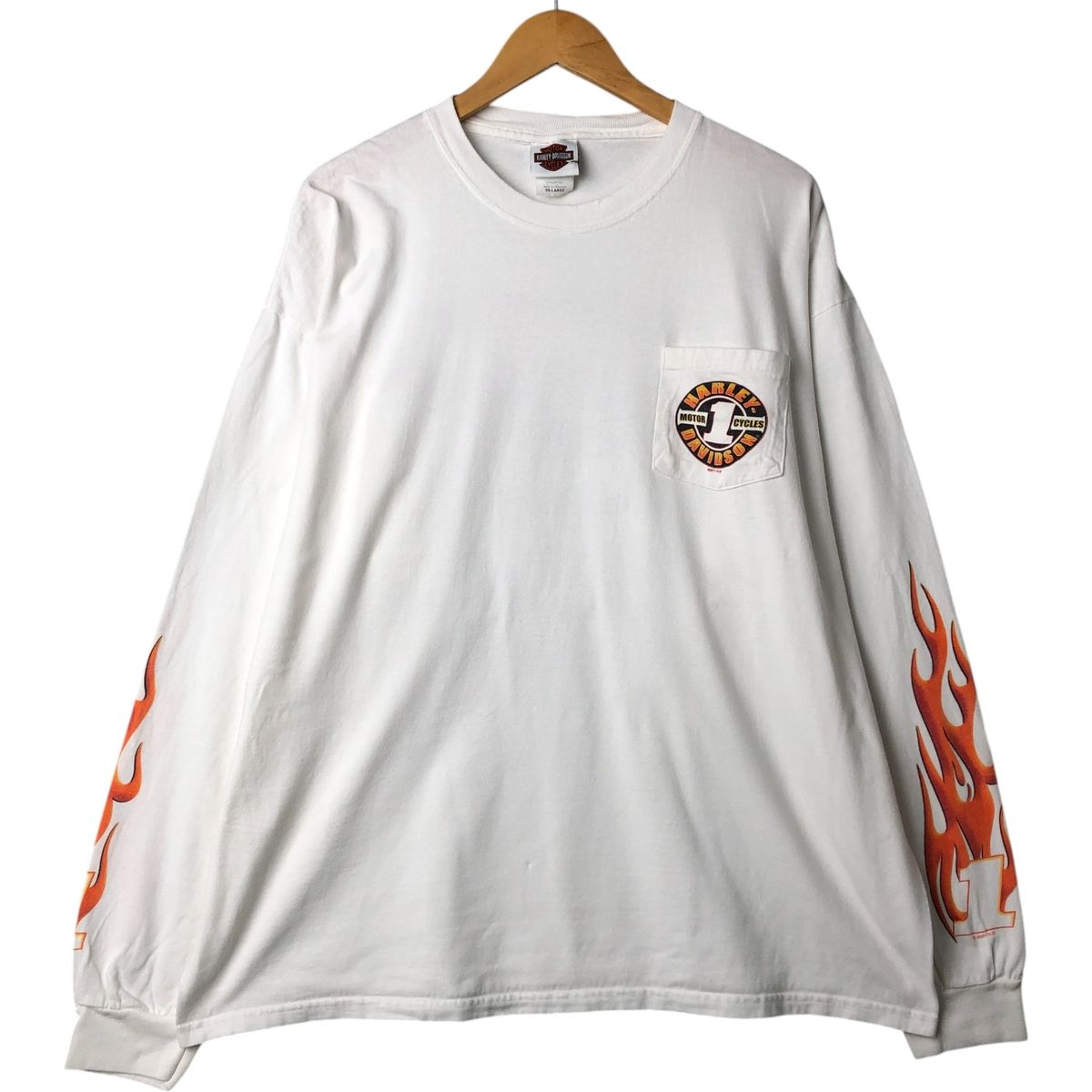 古着 ハーレーダビッドソン Harley-Davidson ファイヤーパターン ロングTシャツ ロンT メンズXXL相当|eaa562833