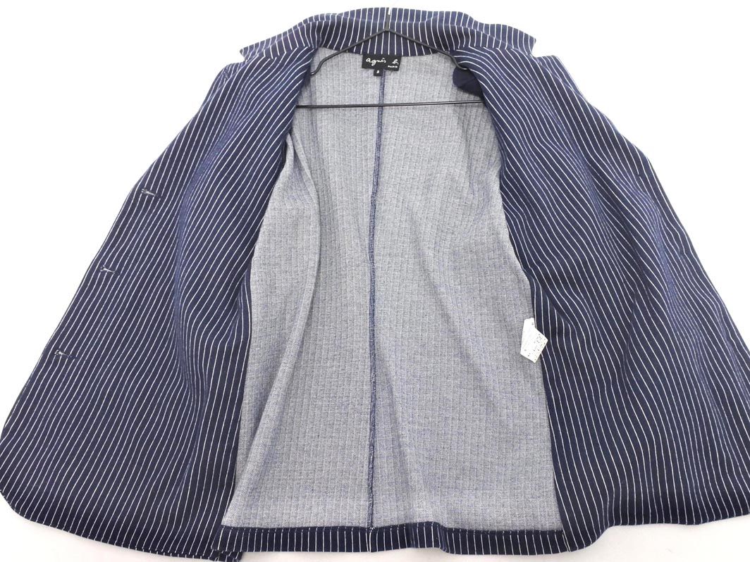 agnes b アニエスベー ストライプ テーラード ジャケット size2