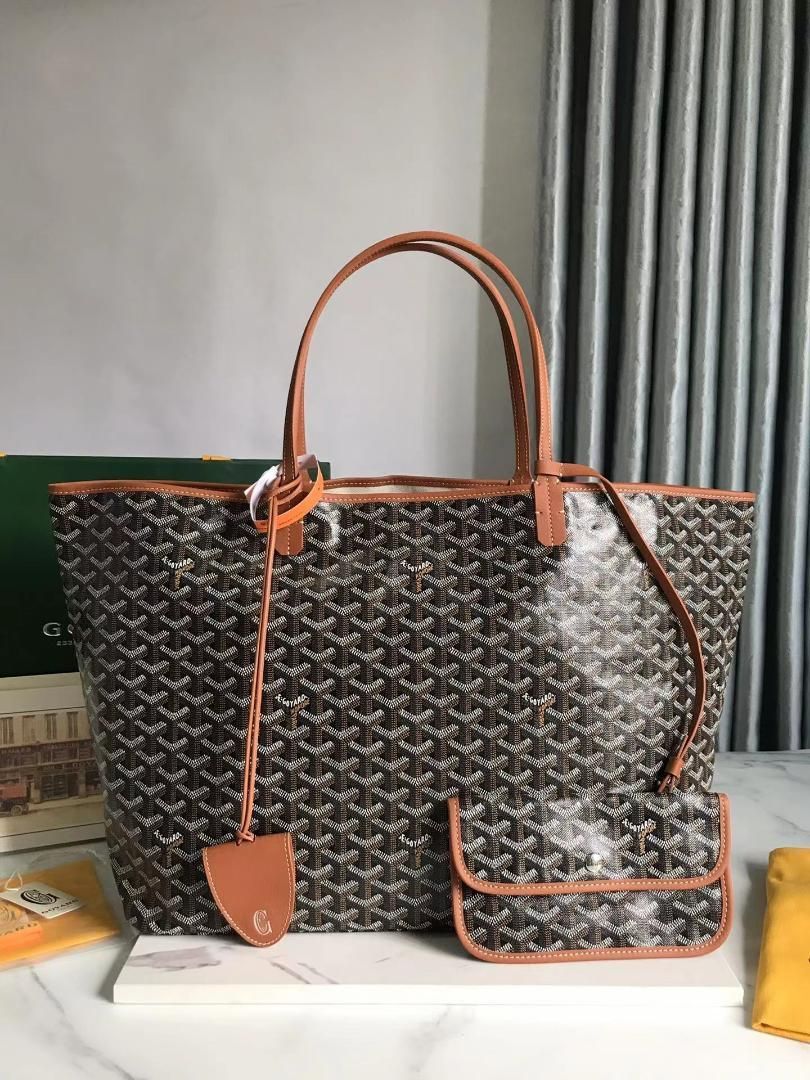 GOYARD サンルイPM トートバッグ ブラック×ブラウン - メルカリ