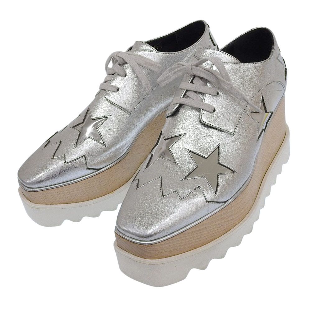 ステラマッカートニー Stella McCartney Elyse エリス スター シャークソール シューズ レディース 厚底 ローファー 38 1|2 25-25.5cm