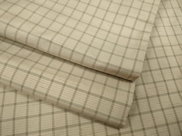 平和屋着物●男性 紬 格子柄 やまと誂製 正絹 CAAX4769ut