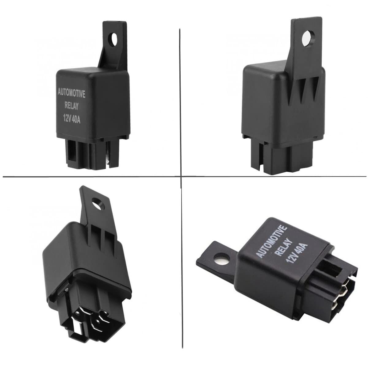 Amazon.co.jp: リレー 12V 40A 4極リレー黒 【2点セット】 12V
