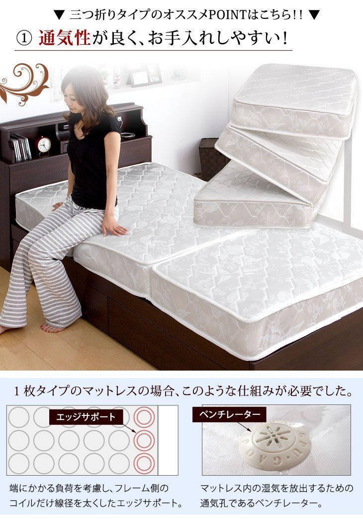 直接 タンスのゲン 片面用 圧縮用スプリングマットレス セミダブル