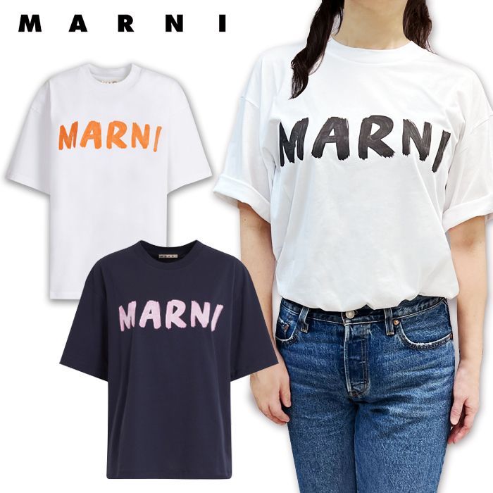 MARNI マルニ ロゴ入り オーガニックコットン Tシャツ