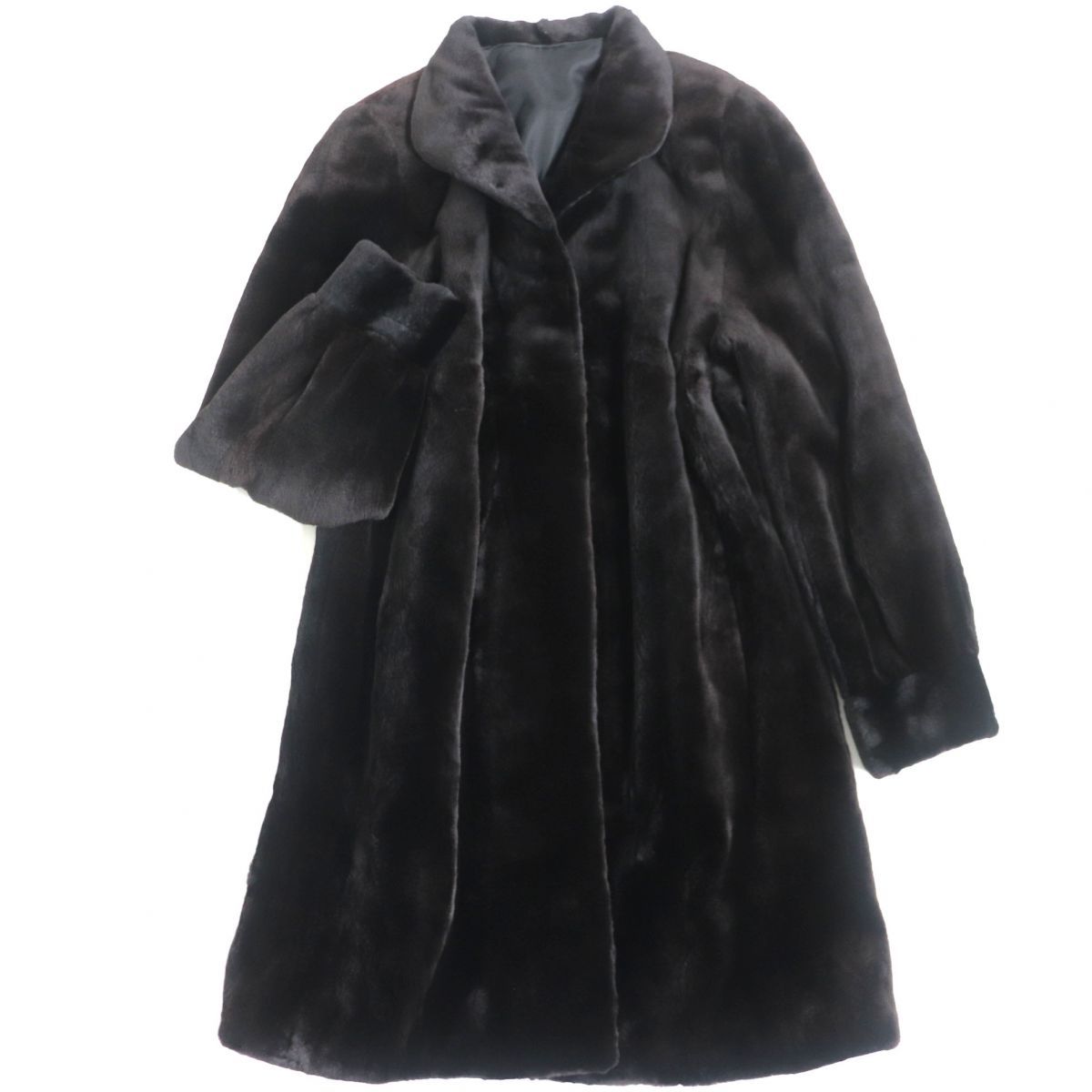 極美品▽SAGA MINK サガシェアードミンク 本毛皮セミロングコート 