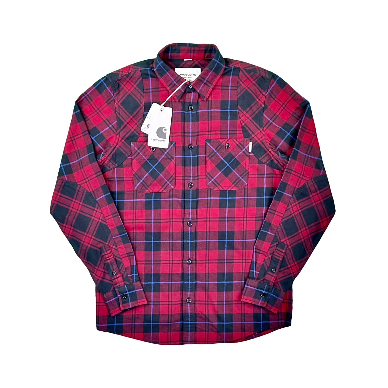 Carhartt バーガンディ チェックジャケット s 【公式通販】