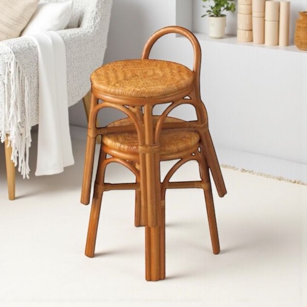 ラタン スツール 2脚セット セット販売】ラタン 籐 スツール 2脚セット