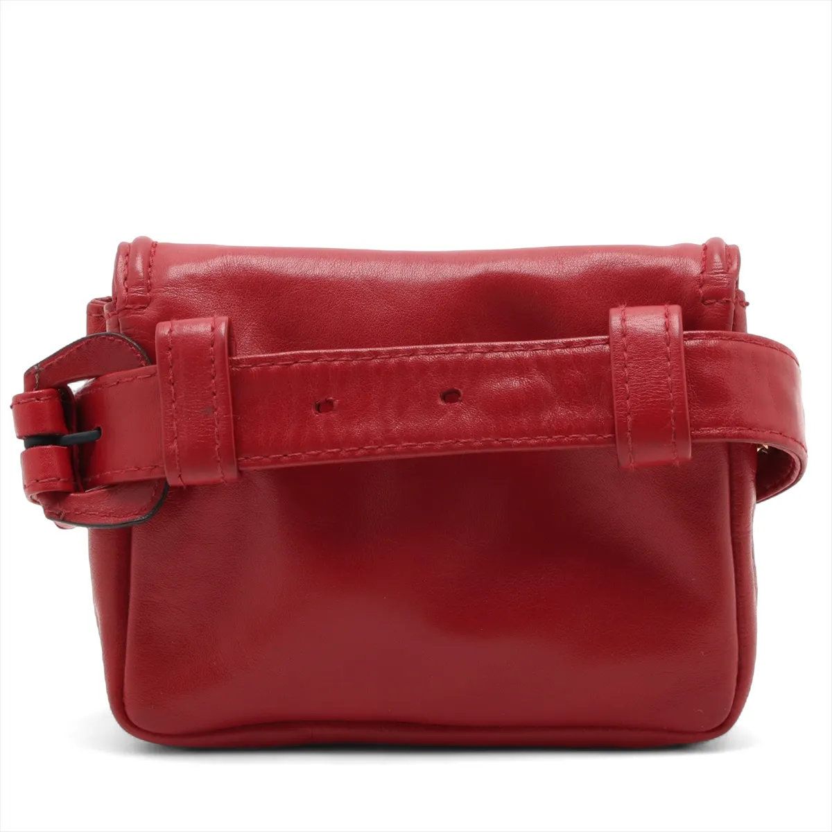 シャネル ココマーク ラムスキン レッド レザー ウエスト バッグ ウエストポーチ ボディバッグ レディース MMM CW51-2