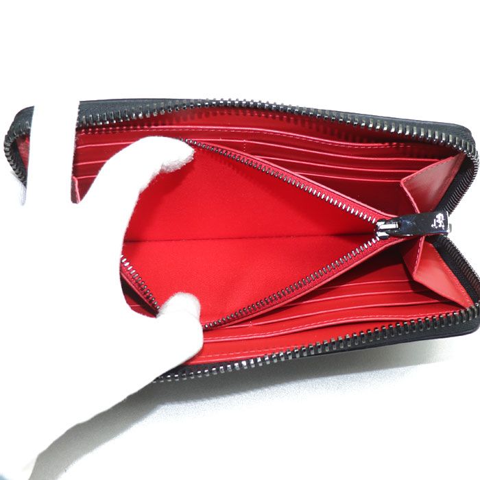 クリスチャン・ルブタン パネトーネ ラウンドファスナー長財布レッド