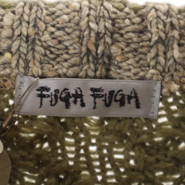 未使用 フーガフーガ 日本製 長袖 ウールブレンド セーター F カーキ系 FUGA FUGA ニット タグ付き レディース 未使用 フーガフーガ 日本製 長袖 ウールブレンド セーター F
