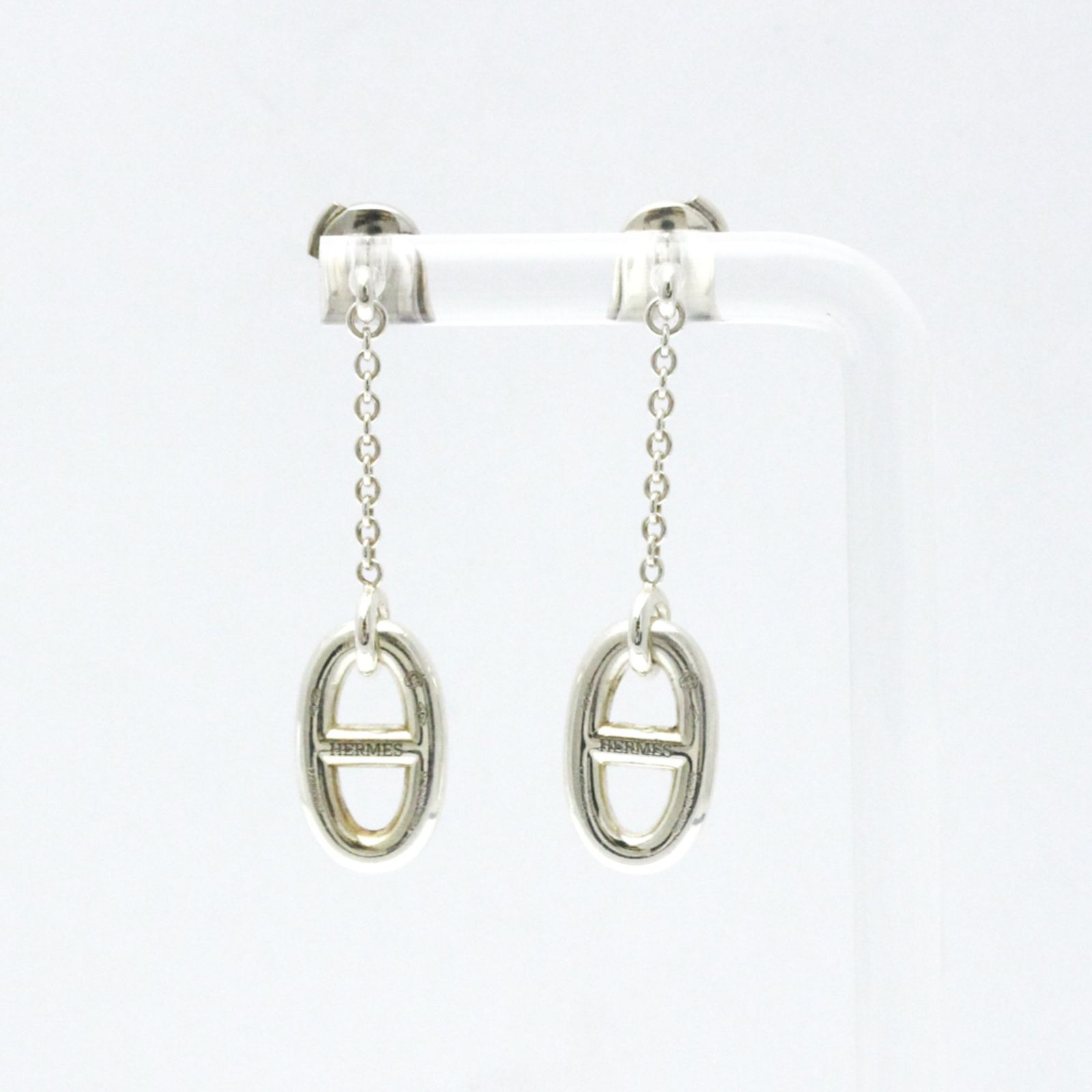 HERMES♡シルバーシェーヌダンクルスタッドピアス　美品 HERMES - エルメス ピアス シェーヌダンクル24 シルバー925 の