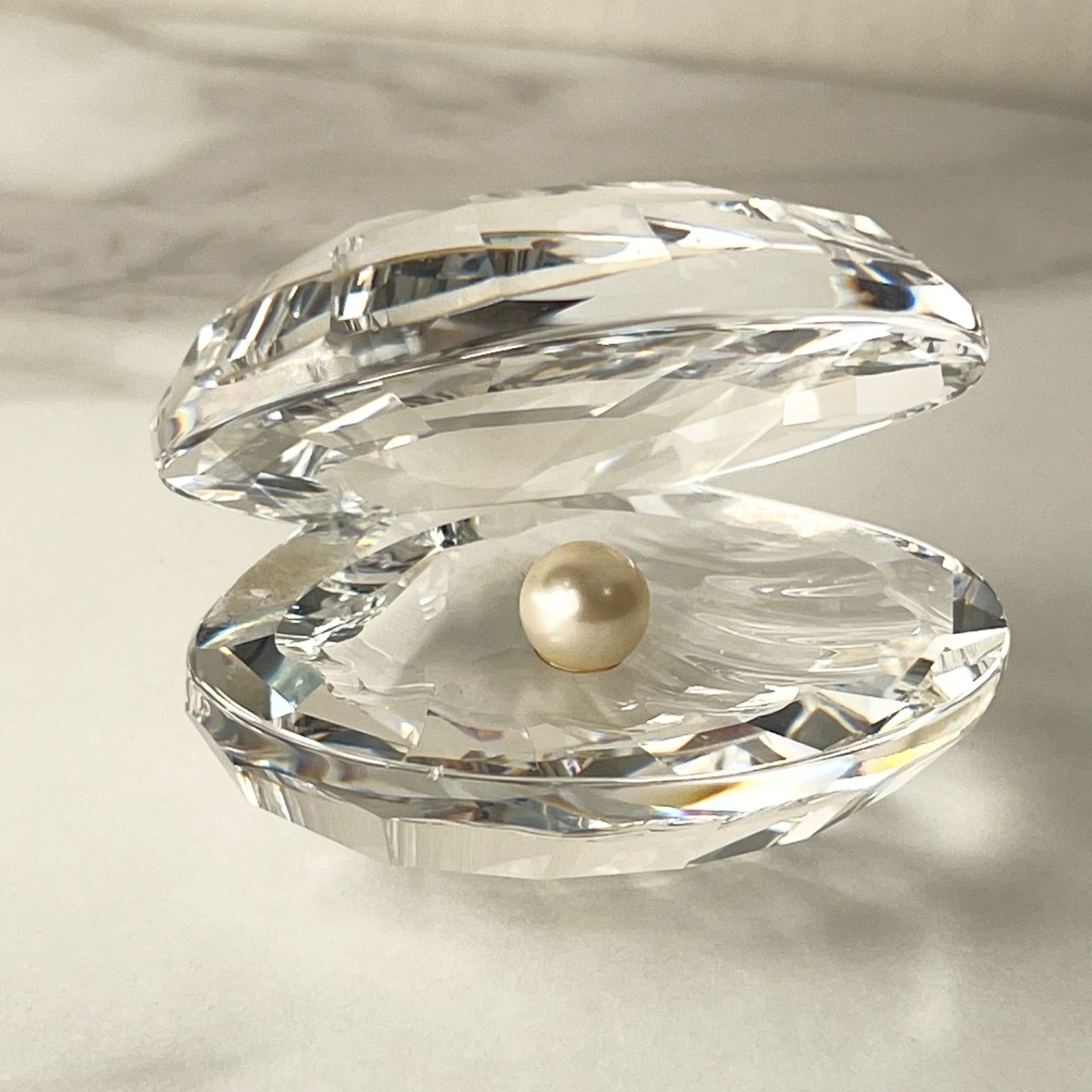 SWAROVSKI　スワロフスキー パール貝 シェル 真珠　パール　真珠　置物 1円☆SWAROVSKI 【スワロフスキー】 クリスタル パール 真珠貝