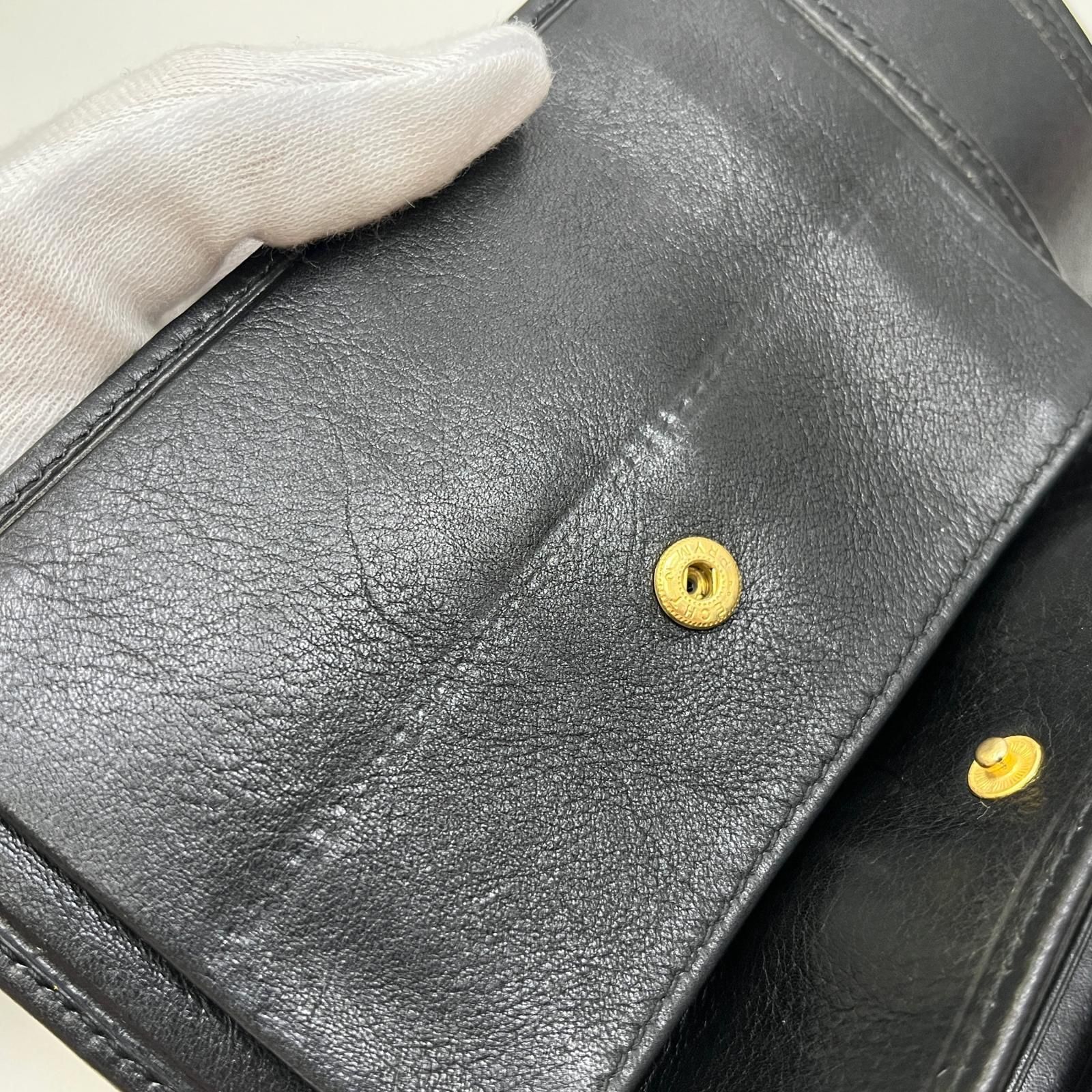 GIANNI VERSACE ジャンニヴェルサーチ 二つ折り財布 ブラック 黒 加古川店】 中古 Gianni Versace | ジャンニ・ヴェルサーチ 二
