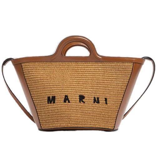 新品 MARNI/トロピカリア ラフィアトートバッグ かごバッグ　ナチュラル MARNI マルニ バッグ TROPICALIA トロピカリア レザー＆ラフィア