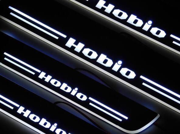 バモスホビオ HOBIO スカッフプレート LED 白 流れる ホワイト シーケンシャル 電装関係 ドレスアップ 内装関係 ドア アクリル