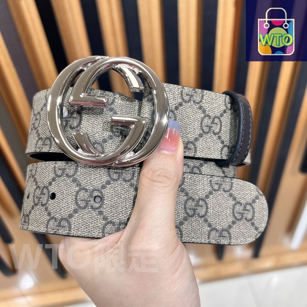 美品✨GUCCI✨レザーベルト(白)最終お値下げ‼️ GUCCI - 【GUCCI】グッチ インターロッキングGバックルベルト 36