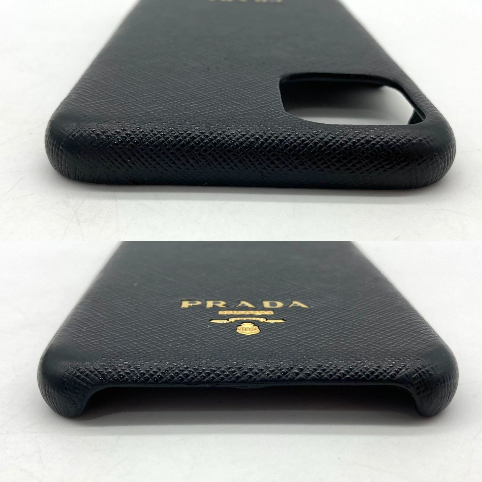 ▽PRADA/プラダ iPhone11ケース サフィアーノ 1ZH114 付属品あり NERO 