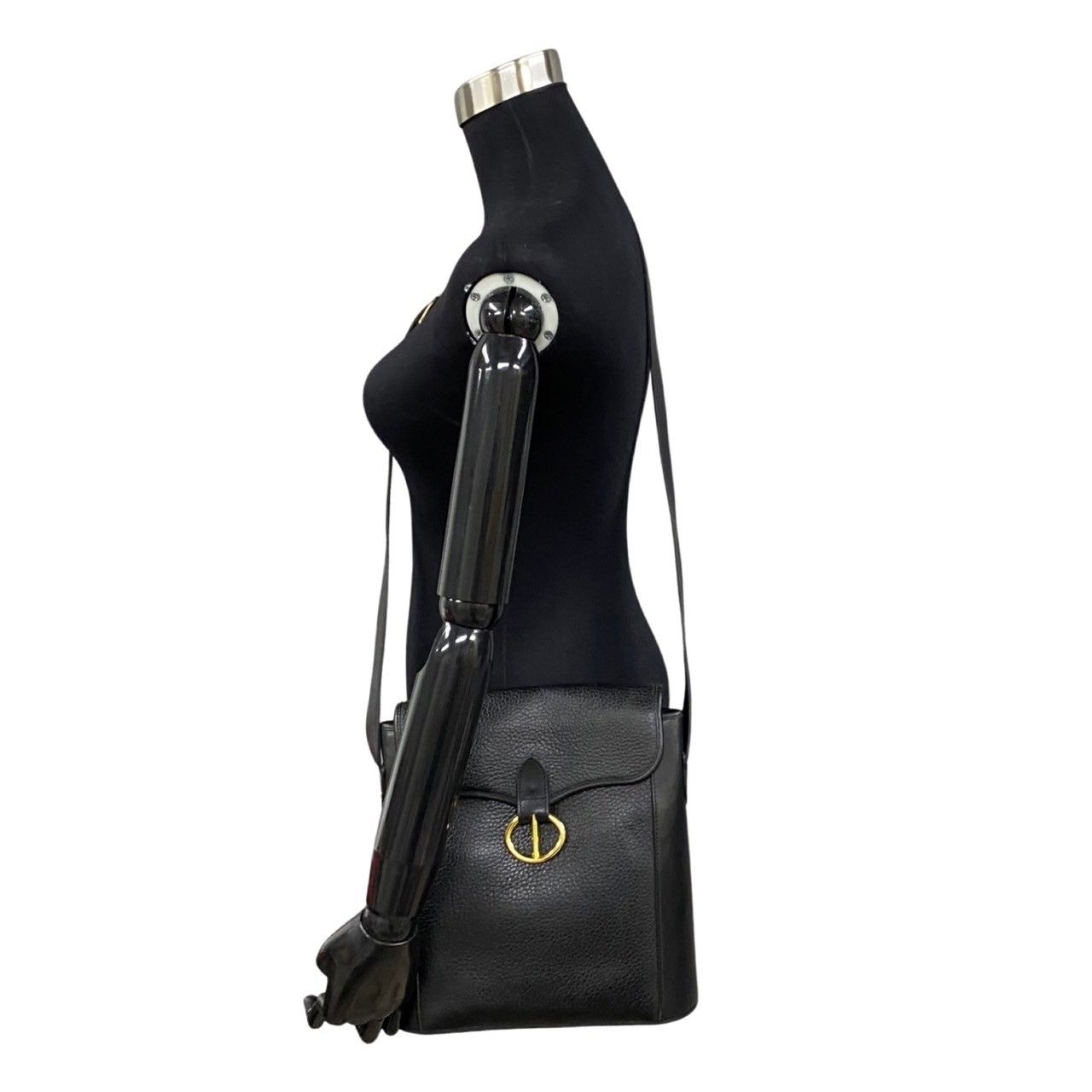 極 美品 Christian Dior ディオール ロゴ 金具 レザー 本革 ミニ 