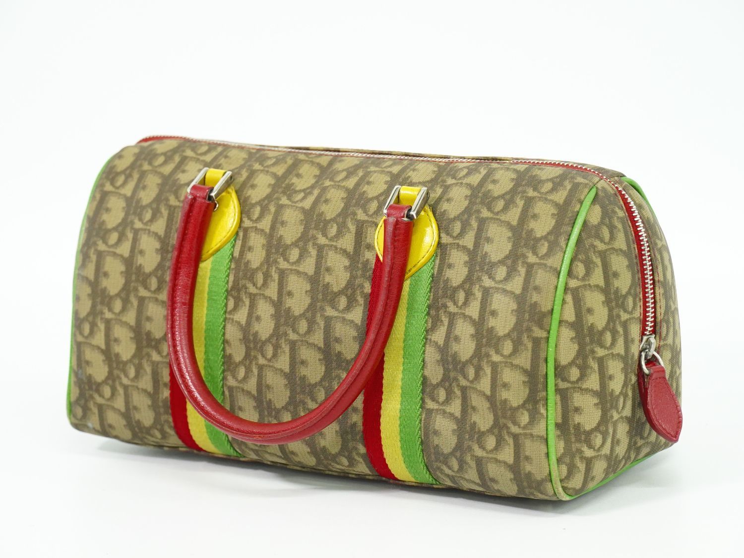 クリスチャンディオール　グリーン ボストンバッグ キャンバス クリスチャンディオール グリーン ボストンバッグ キャンバス Dior