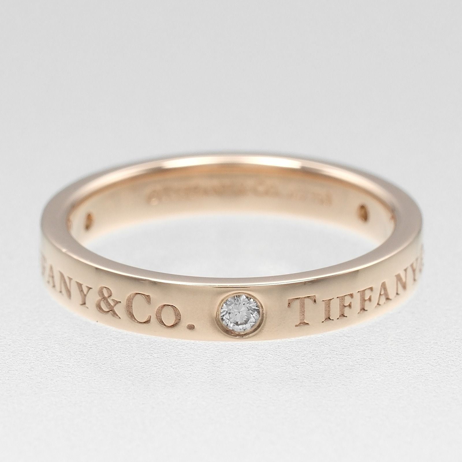 TIFFANY-Co. ティファニー フラットバンド K18ピンクゴールド×3Pダイヤモンド 9号 レディース 3.39g リング 指輪 FORTGASGNV_COM_BR
